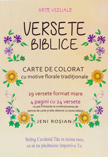 Versete biblice. Carte de colorat cu motive florale traditionale