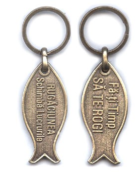 Breloc metal Rugaciunea schimba lucrurile [alama]