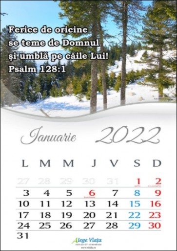 Calendar de perete 2022 - format A4 (AV)
