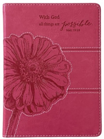 Jurnal de lux (cu floare) - With God all things are possible - format mic