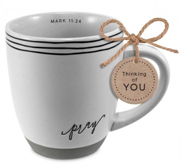 Cana din ceramica - Pray (seria Textured Etched Encouragement)