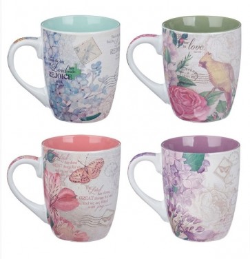 Set 4 căni ceramică -- Floral Inspirations