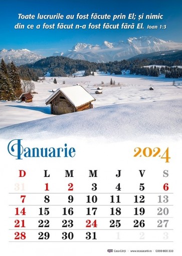 Calendar de perete 2024 - format A4 (CC)