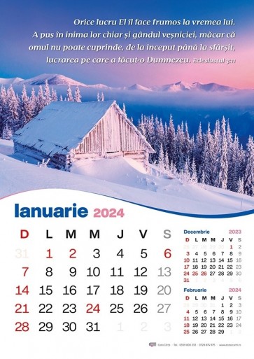 Calendar de perete 2024 - format mare A3 (CC)