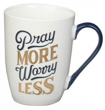 Cană ceramică -- Pray more, worry less