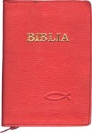 Biblia legata in piele, cu fermoar [format mic] [rosu]