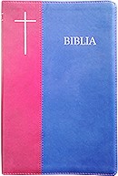 Biblia [coperta PVC moale, bleumarin/visiniu, margini argintate] SBIR