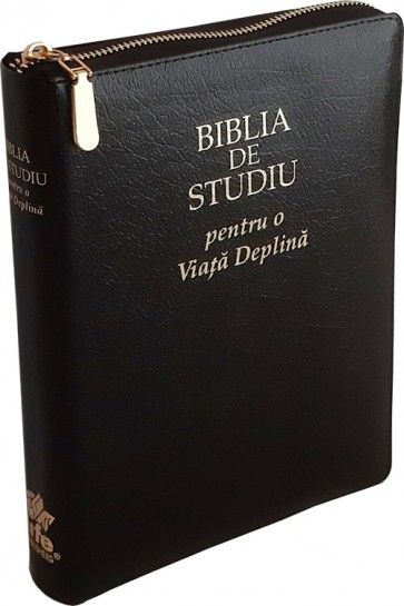 Biblia de studiu pentru o viata deplina [editie deLuxe, coperta piele, neagra, fermoar]