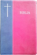 Biblia [coperta PVC moale, visiniu/bleumarin, margini argintate, index, fermoar] SBIR