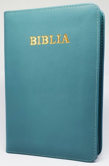 Biblia (piele, mijlociu, fermoar, smaragd)