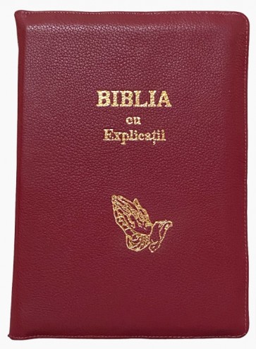 Biblia cu concordanță și explicații, fără index, cu mâini în rugăciune -- PF – Vișiniu