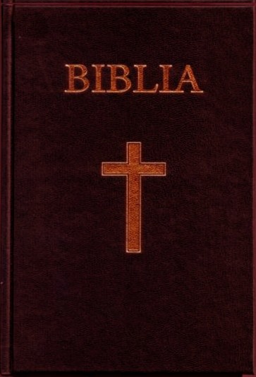 Biblia mare, 073, copertă vinil tare, neagră, cu cruce