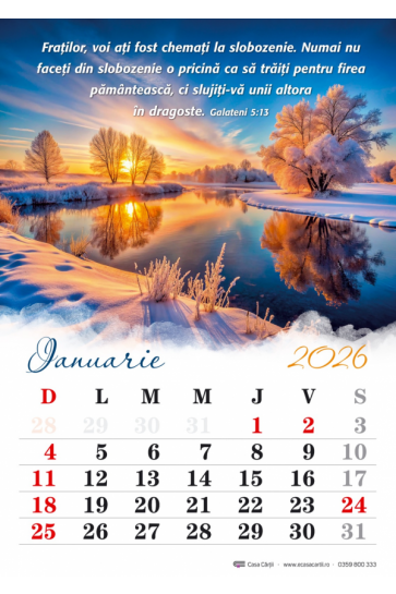 Calendar de perete 2026 - format A4