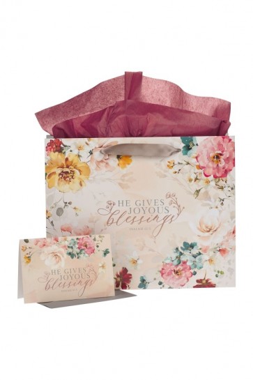 Pungă de cadou cu felicitare - He Gives Joyous Blessings