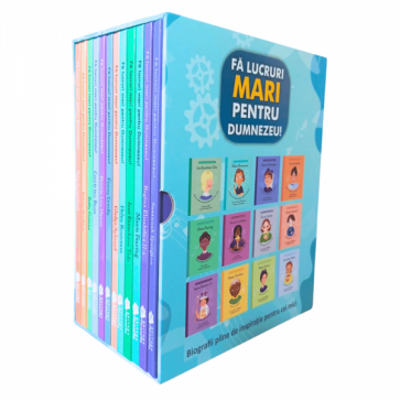 Fă lucruri mari pentru Dumnezeu - set 12 biografii ilustrate pentru copii + CUTIE CADOU