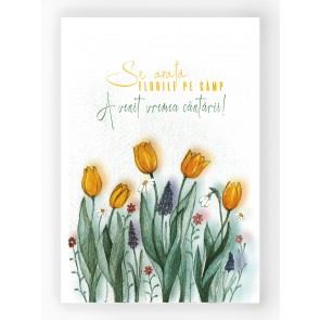 Felicitare "Se arată florile pe câmp (B)"