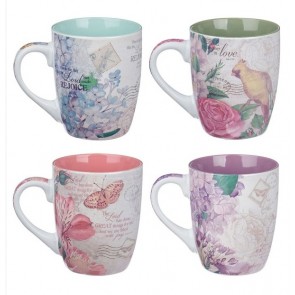 Set 4 căni ceramică -- Floral Inspirations