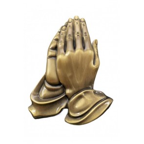 Ornament metalic auriu „mâini în rugăciune” - PH8001