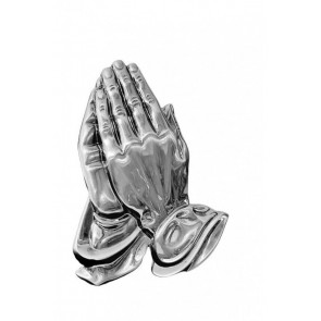 Ornament metalic argintiu „mâini în rugăciune” - PH8001