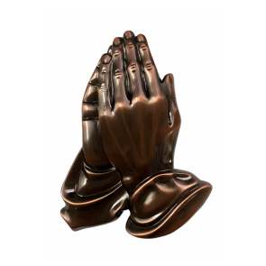 Ornament metalic arămiu „mâini în rugăciune” - PH8001