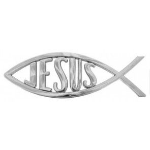 Emblemă auto - pește argintiu – JESUS (CC)