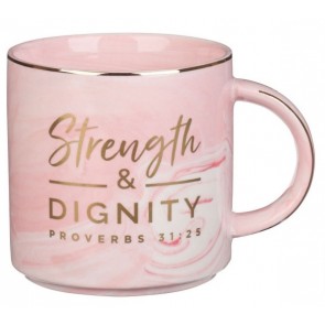 Cană ceramică (roz) -- Strength & Dignity
