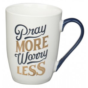 Cană ceramică -- Pray more, worry less