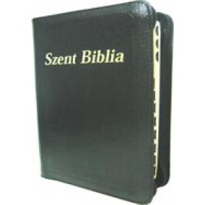 Szent Biblia - legata in piele, cu fermoar, 13 x 18 cm  [editie deLuxe; negru]