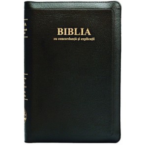 Biblia cu concordanta si explicatii [mare, 077 ZTI, coperta piele, fermoar, index]