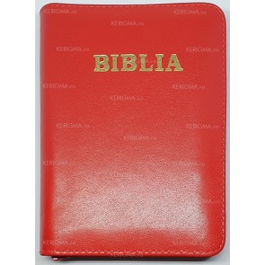 Biblia legata in piele, cu fermoar [format mic] [rosu]