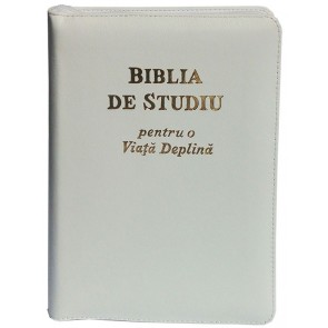 Biblia de studiu pentru o viață deplină [copertă piele albă, fermoar, index]