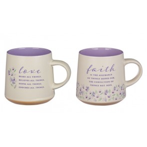 Set 2 căni ceramică -- Faith & Love