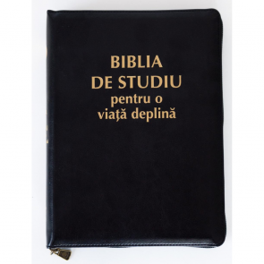 Biblia de studiu pentru o viata deplina - coperta PU neagra cu fermoar