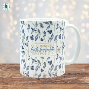 Cană ceramică - Cu Dumnezeu toate lucrurile sunt posibile