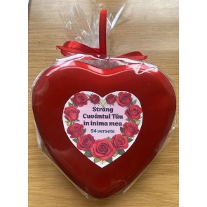 Cutie metalică decorativă cu 54 versete Strâng Cuvântul Tău